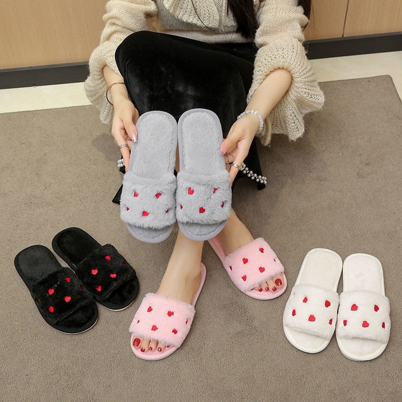 Zapatillas de algodón de peluche de conejo transfronterizas antideslizantes de primavera, verano, otoño, invierno, cuatro estaciones, zapatillas de piso interior