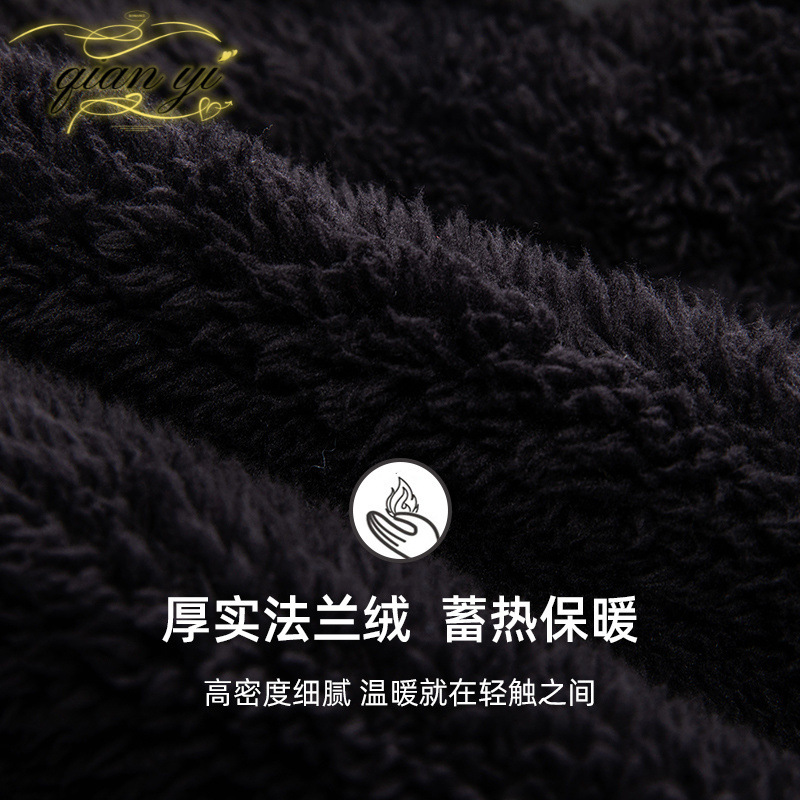 겨울 잠옷 여성용 산호 양털 기모 새로운 가을과 겨울 플란넬 외부 착용 겨울 홈 의류 세트