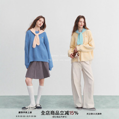SPEAR YOUTH“少女航线”仿貂毛针织衫两件套坎肩连帽套头毛衣