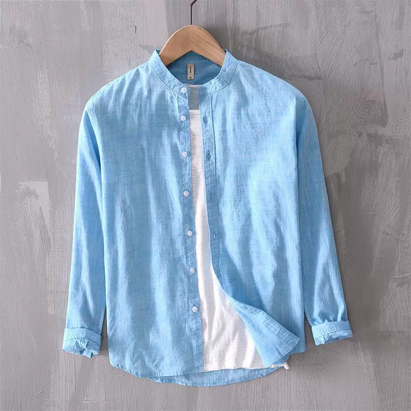 L538 японская Простая рубашка Joker мужская повседневная однотонная хлопковая рубашка с длинными рукавами пальто поколение волос