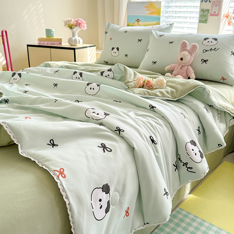 A級夏用ウォッシュドコットンサマーキルト、エアコン用掛け布団、寮用シングル、子供用薄型、洗濯機で洗えるキルト芯、抗菌