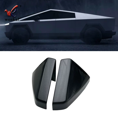 Applicable to 24 Tesla Cybertruck Modified Rearview Mirror Cover Cyber Pickup Decorative Frame Auto Parts (Other Automotive Exterior Supplies) - bright-carbon-fiber-pattern