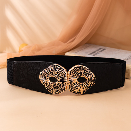 Fashionable women's elastic waistband, Korean style, matching dress, shirt, sweater, decorative wide girdle belt