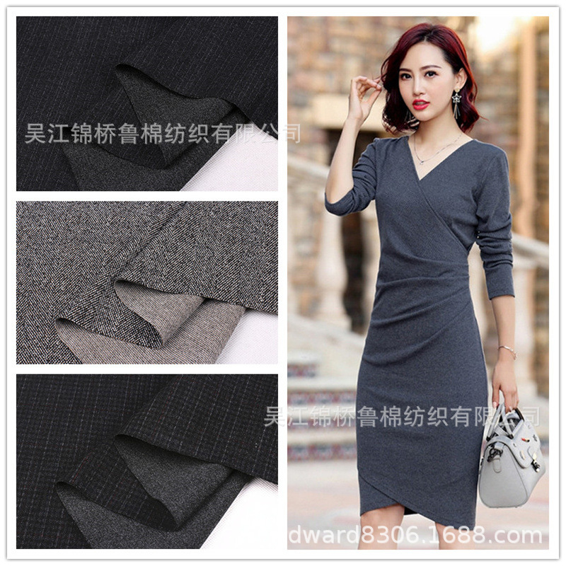 罗马布坯布直销,双色仿牛仔乱麻粗针提花变化斜纹TR竹节汗布烂花