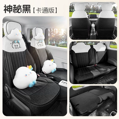 and Linen Fabrics, All-Inclusive Seat Cushions, Modelə uyğun (Original) oturacaq örtükləri - mysterious-black-four-seater-fully-enclosed-luxury-version-lumin-dedicated