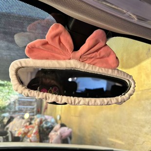 Cross-border creative cute bear car rearview mirror set new cartoon reversing mirror car interior decorations