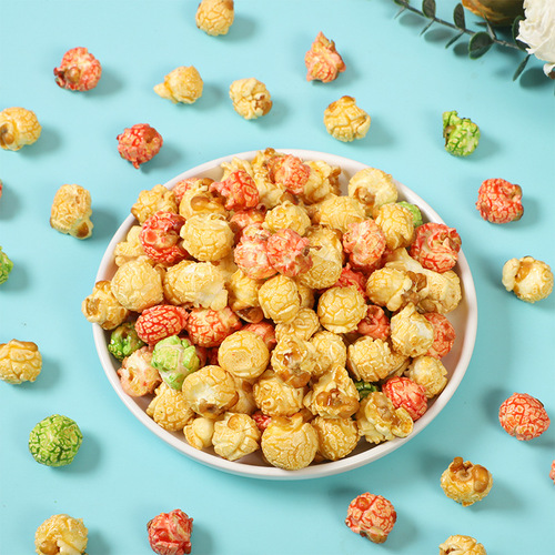 Caramel Cream Rainbow Flavor Internet Famous Bear Bottled Popcorn 138g Cinema KTV Children's Leisure Snacks