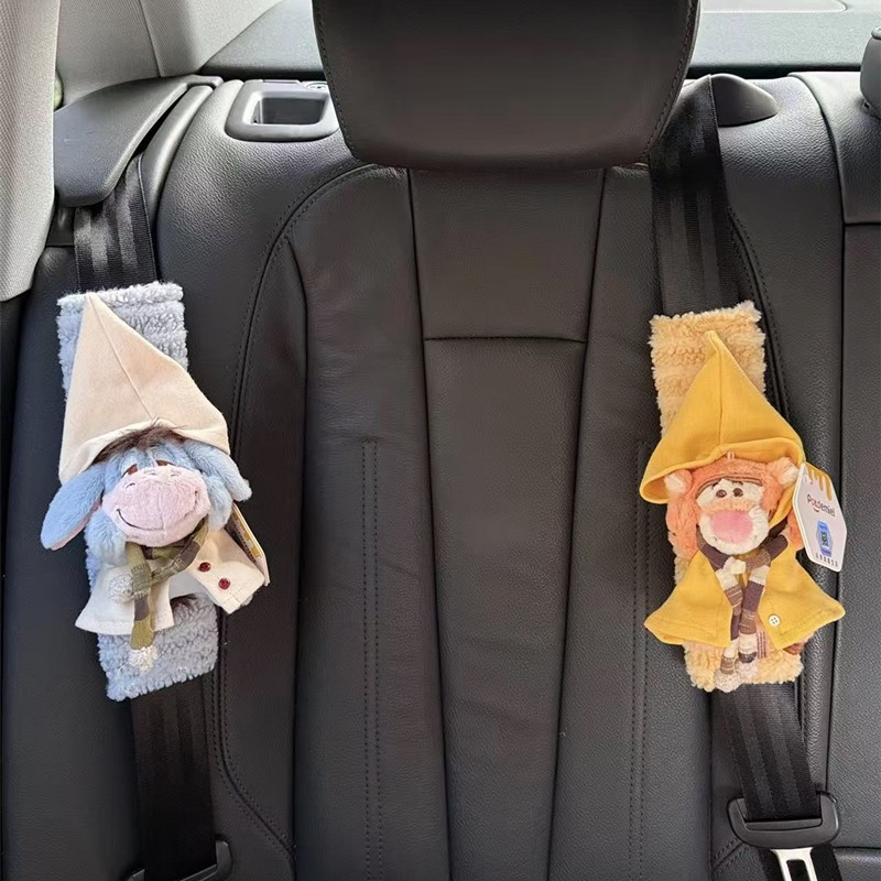 Authentic Winnie the Pooh and Piglet Car Seatbelt Shoulder Pads Anti-Neck Strain Gift