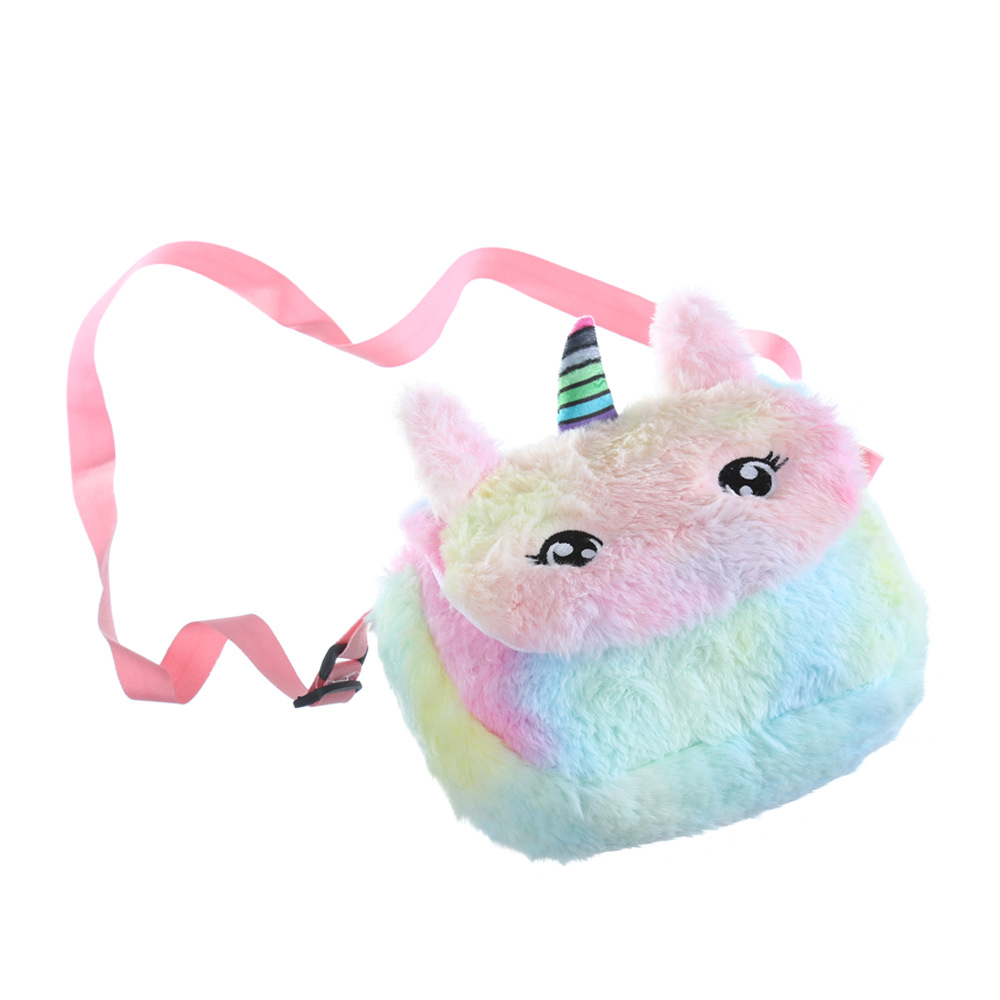 Celebridad en línea pequeña princesa unicornio de peluche hombro Messenger Bag niños chica corazón estilo occidental mochila dibujos animados monedero