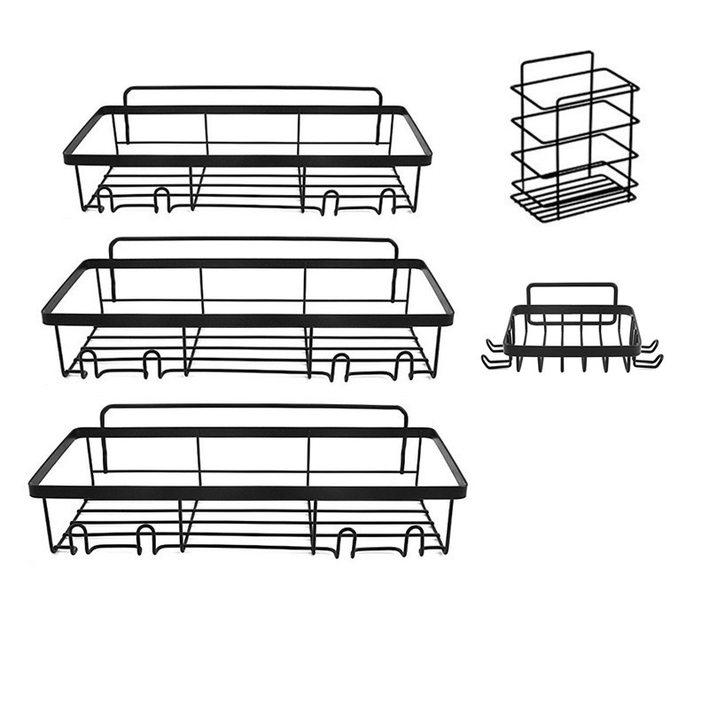 Racks de baño transfronterizos sin agujeros en la pared para almacenar estantes de baño para jabón y artículos de tocador