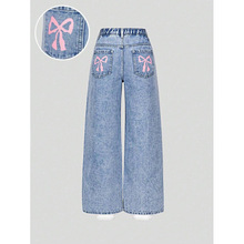 B 71641 Bow Embroidered Jeans ���������ţ�п�羳����ͨ