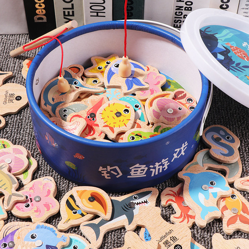Magnetic children's fishing toy set baby intellectual development toys parent-child interactive fishing game ce cpc