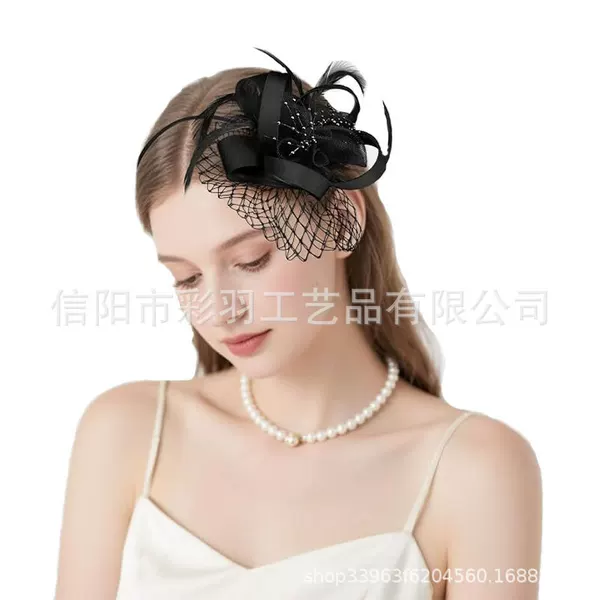 Amazon's best-selling fashion item: mesh hair accessory with three-dimensional flowers for the Horse Racing Festival, party wear, and performance headwear