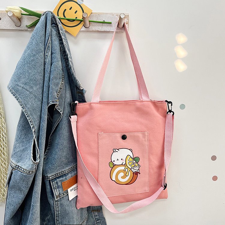 The new Korean-style cute Japanese-style single-shoulder bag is selling well. It's a simple and versatile canvas bag for college students' crossbody tutoring undefined