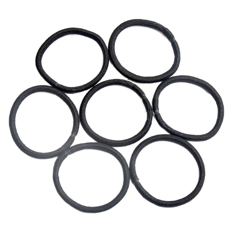 Бесшовная резинка для волос толщиной 4 мм, черная, высокоэластичная, для взрослых, для самостоятельного изготовления аксессуаров, для ухода за волосами