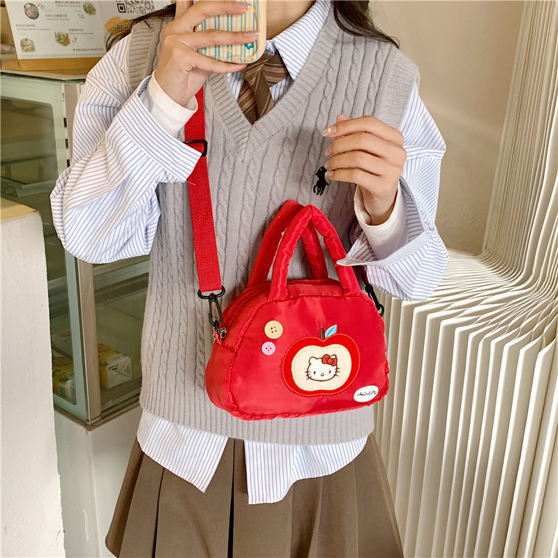 Korean Version Cute Kt Apple Cosmetics Bag Large Capacity Student Stationery Pen Bag Can Be Worn Cross-Body Cosmetic Bag Portable Coin Purse