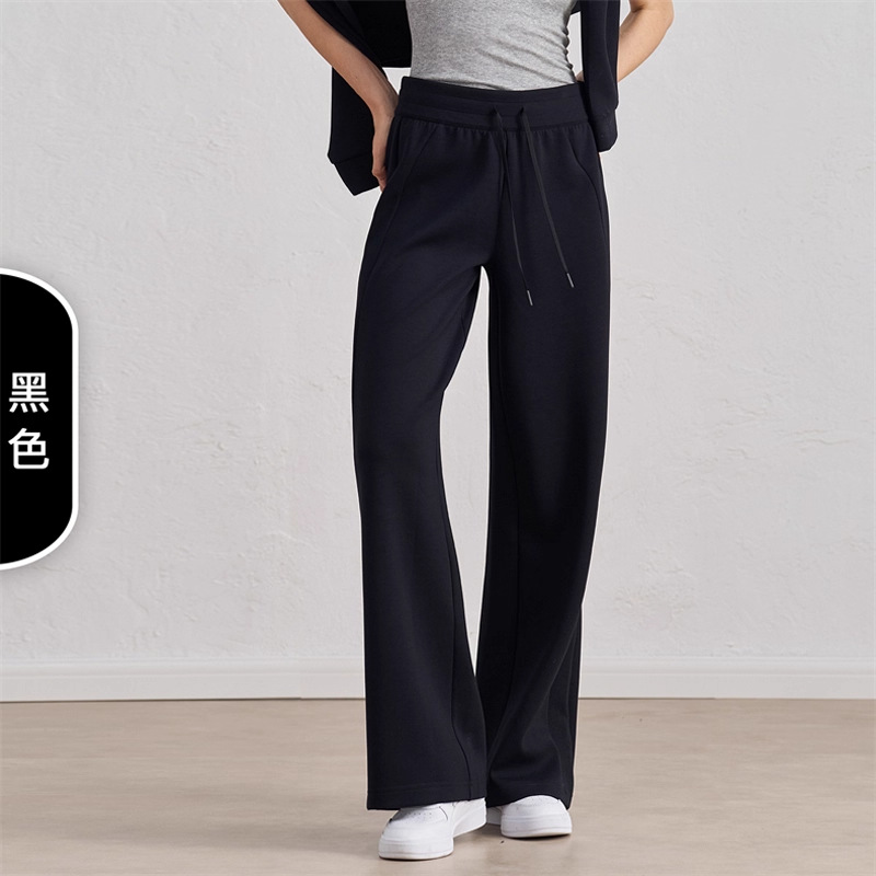 2025 otoño y invierno mujeres relajadas pantalones deportivos de piernas pantalones de cintura alta delgando cuerda de yoga fitness pantalones de carrera