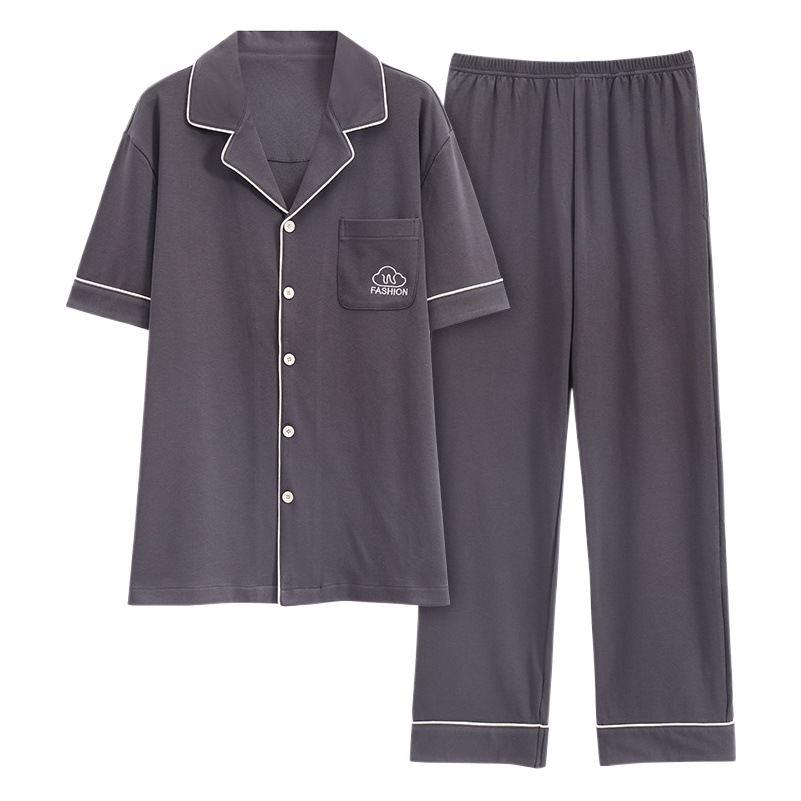 Pijamas de los hombres verano nuevo Algodón puro alta calidad manga corta moda avanzada más tamaño vestir prendas exteriores homewear conjunto