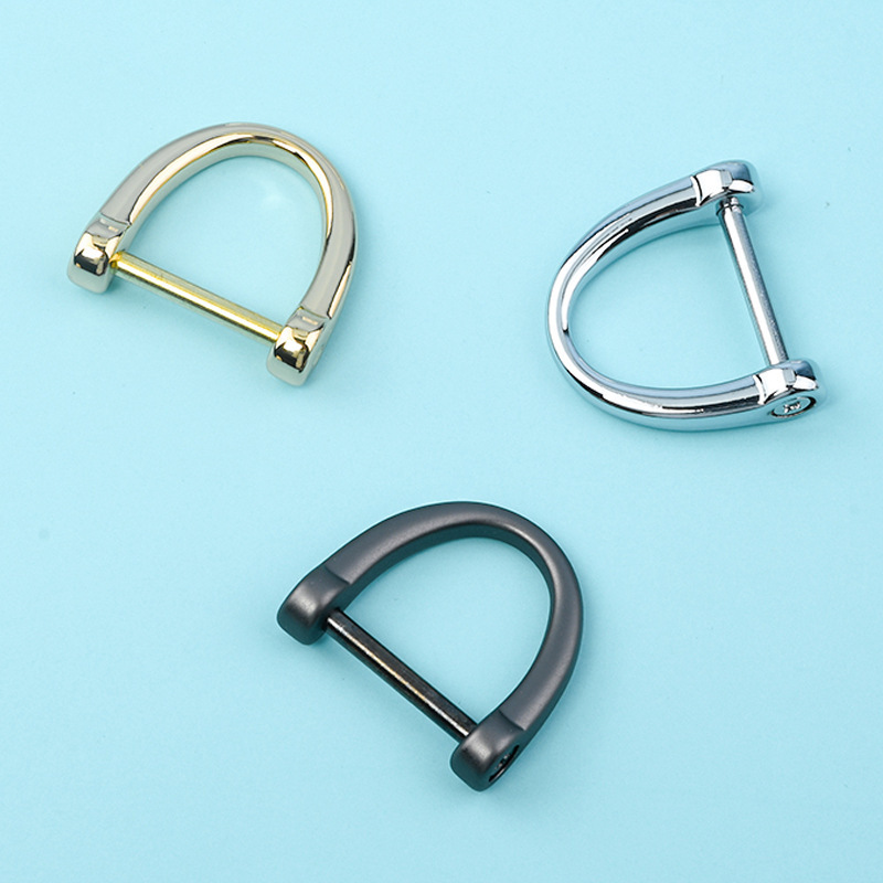 Metal horseshoe buckle simple car key ring detachable curved D-shaped key chain accessories in stock wholesale