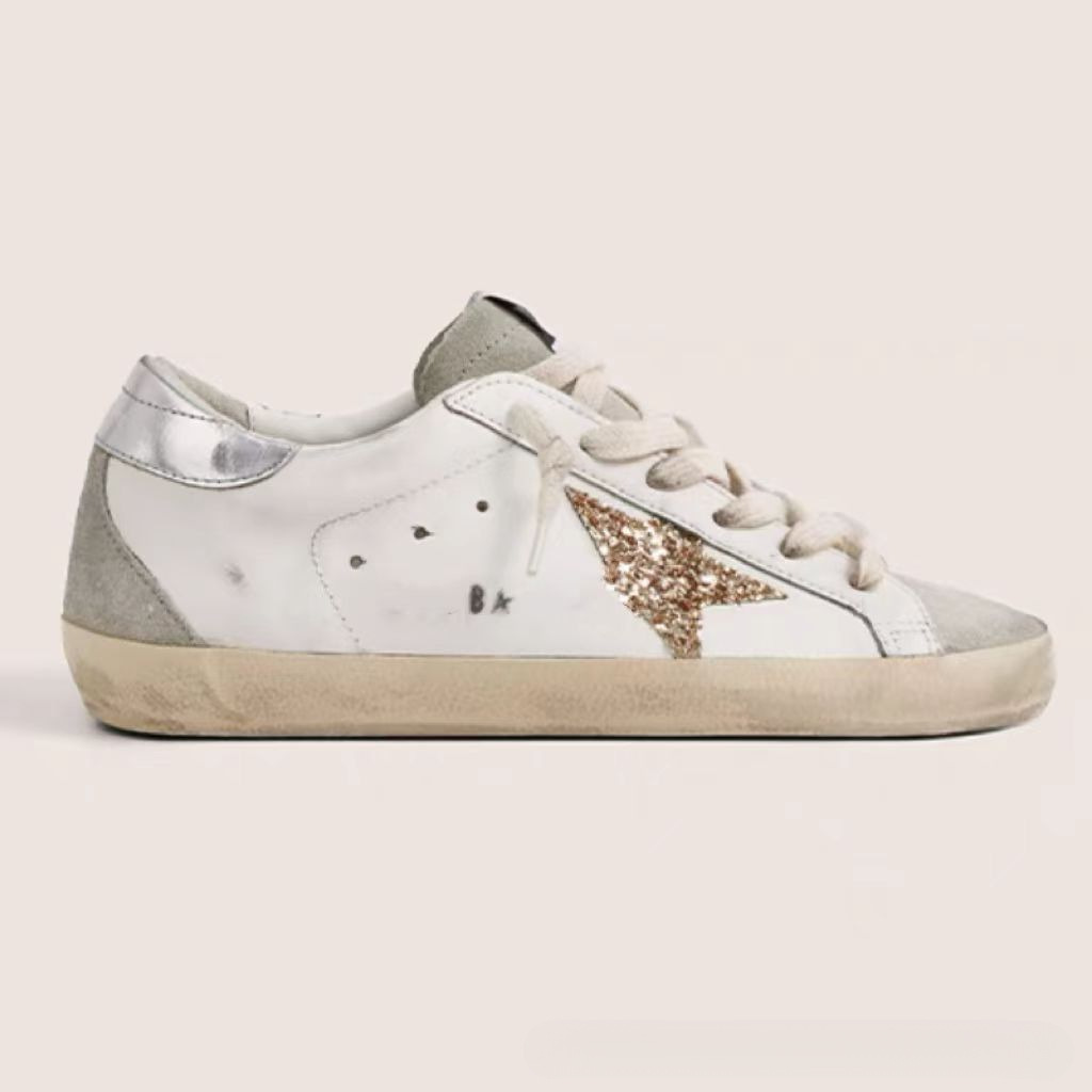 Clásico universal casual coreano GG hacer viejas estrellas pequeñas zapatos sucios zapatos de skate para hombres aumentan la altura interior de zapatos sucios de piel de vaca pequeños zapatos blancos