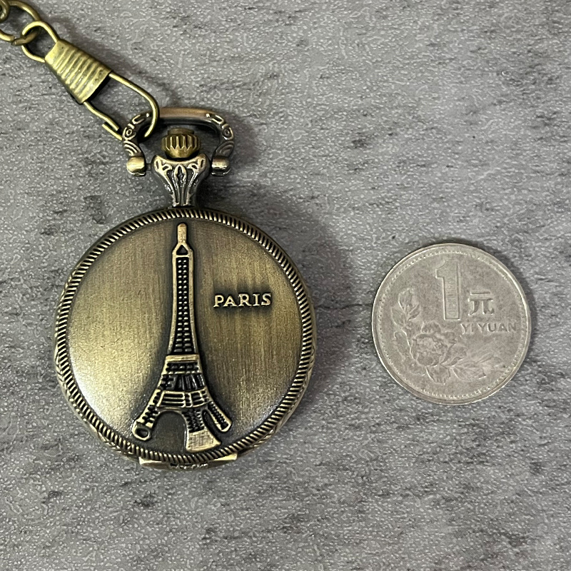 Casual, Daily Occasion Quartz Movement Vintage Style Eiffel Tower Quartz Pocket Watch Women's Watches