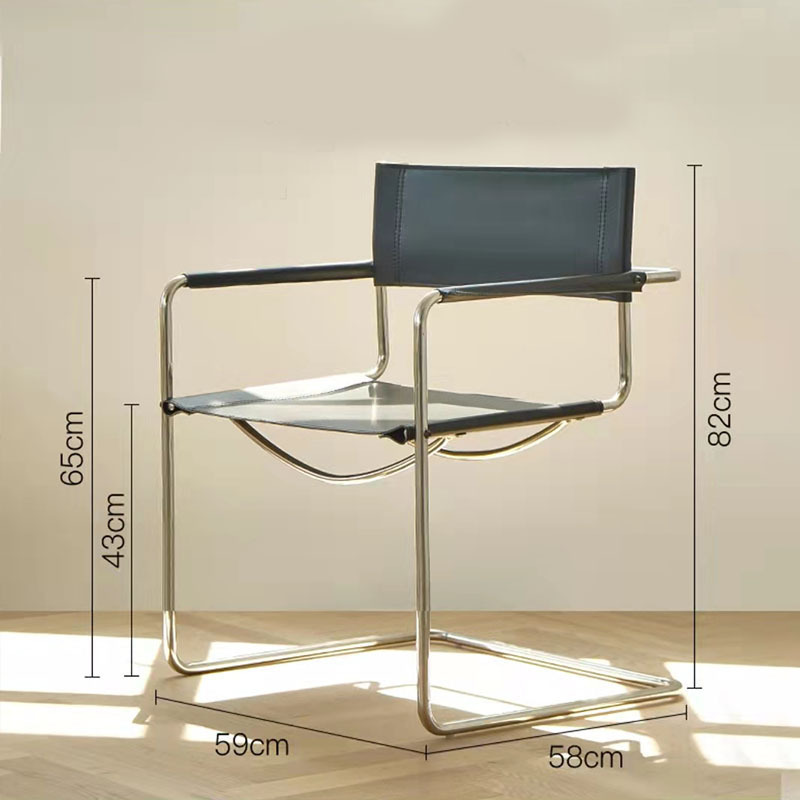 Silla de ocio de cuero de silla de montar de estilo medieval, silla de respaldo reclinable, sofá individual, balcón, silla de recepción de alojamiento residencial del hotel