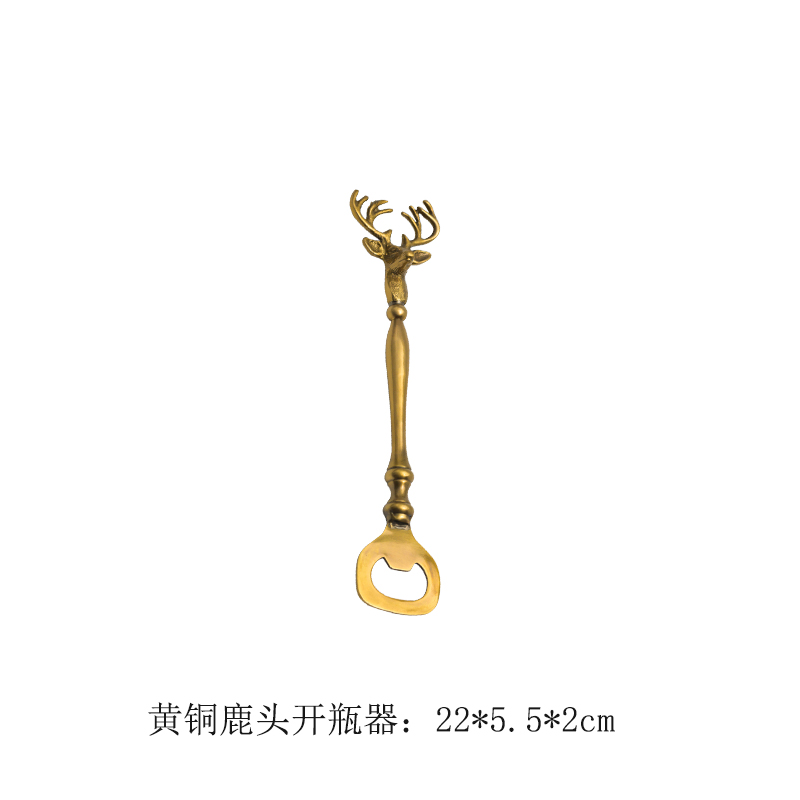 Levantador de botellas de cabeza de ciervo de latón 25 * 5,5 * 2 cm