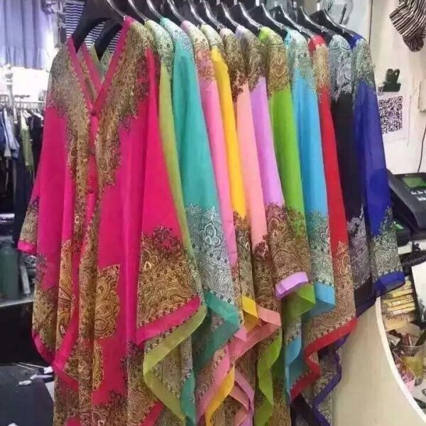 Sunscreen Shawl Cycling Beach Multi-use Silk Scarf Chiffon Printed UV-proof Cashew Flower Set Pearl Shawl