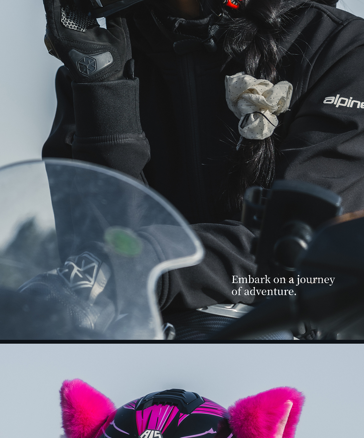 Motorcycle Helmet Full Face 3C Certified with Bluetooth Cat Ears