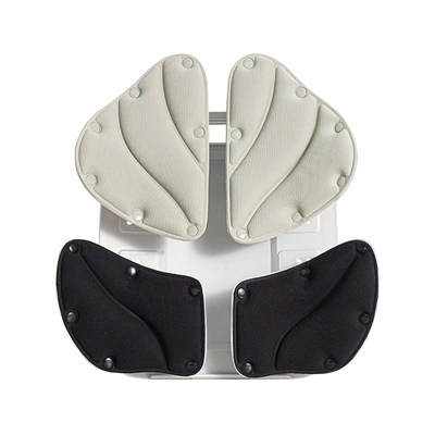 Cushion, Lumbar Support Cushion, Support – Waist support - four-leaf-clover-button-style-black-and-gray