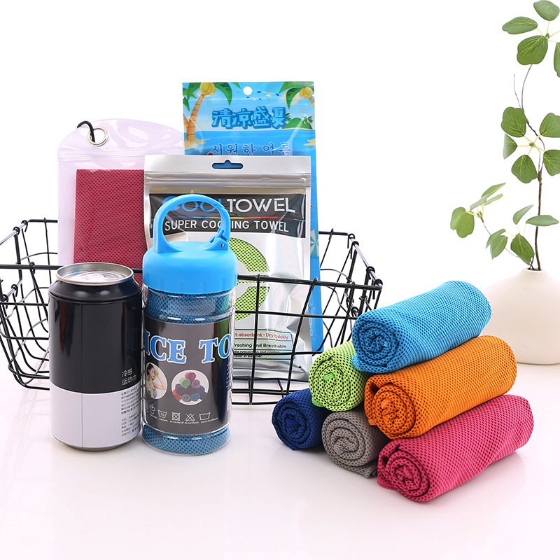 Cold Sports Towel Ice Silk Quick-Drying Ice Cooling Towel Outdoor Fitness Running Summer Cooling Printed Logo Cooling