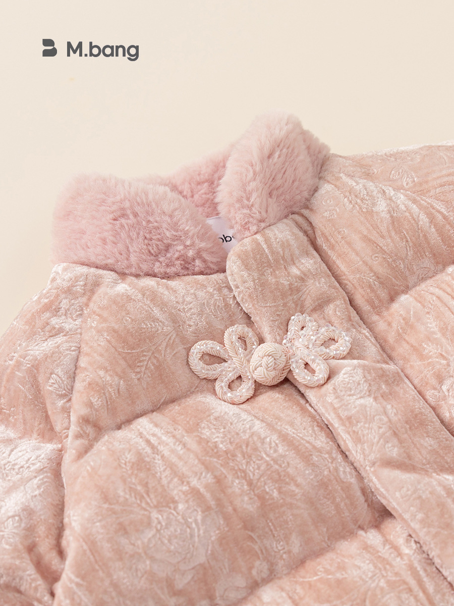 Yubao ropa infantil nueva chica nueva chaqueta de plumón chino rosa estilo chino chaqueta de invierno