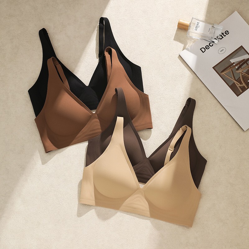 Deep V Original Liquid Foundation Jelly Strip Bra Thin Seamless Underwear Women's Push-Up Anti-Sagging Breathable Comfortable Bra