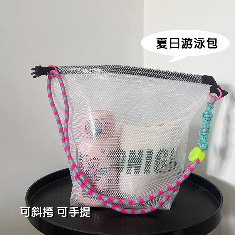 Waterproof capacious beach handheld cosmetic bag for swimming wet and dry separation for gym to go out