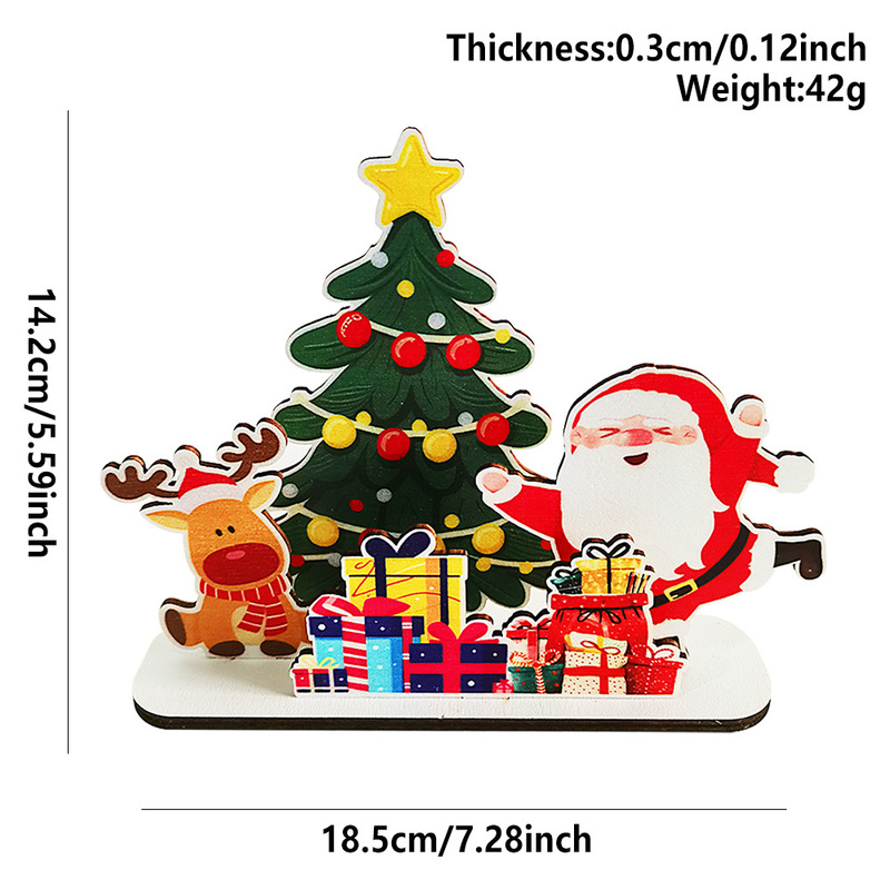 現物クリスマス祝日パーティー雰囲気装飾道具木製サンタクロースデスクトップ立ち札飾りクリスマス装飾|undefined