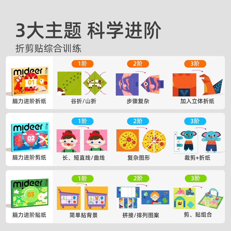 新款儿童手工剪纸幼儿园立体折纸益智制作diy纸艺脑力进阶玩具|undefined