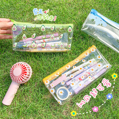 Korean style INS style transparent, simple and high-looking student storage bag Cartoon avocado series large-capacity pencil bag