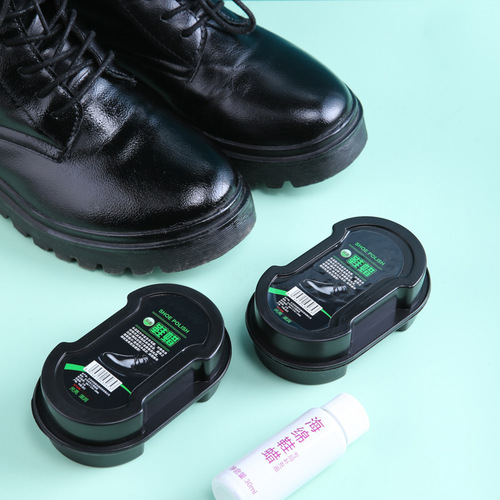 Shoe polish, leather shoe maintenance and brightening artifact, double-sided sponge, colorless shoe wax brush, shoe polish that shines brightly with just one wipe