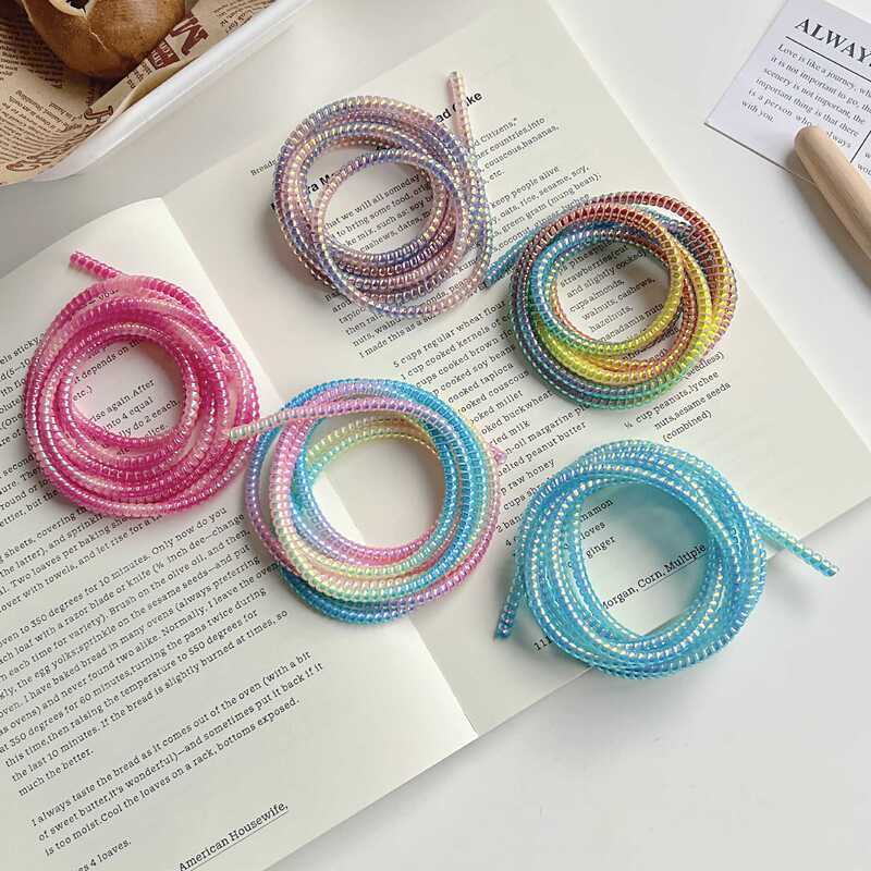 1.4m Data Cable Wrapped Around Protective Rope Rainbow Gradient Color Laser Charger Protection Factory Direct Sales Foreign Trade