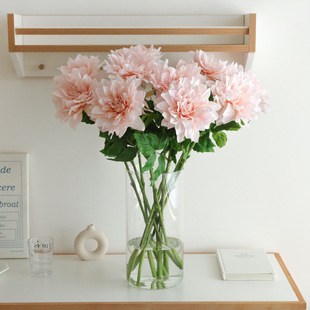 Internet Celebrity Restaurant Decoration Artificial Hydrangea Moisturizing Dahlia Photo Studio Props Artificial Fake Flower Bouquet Wholesale