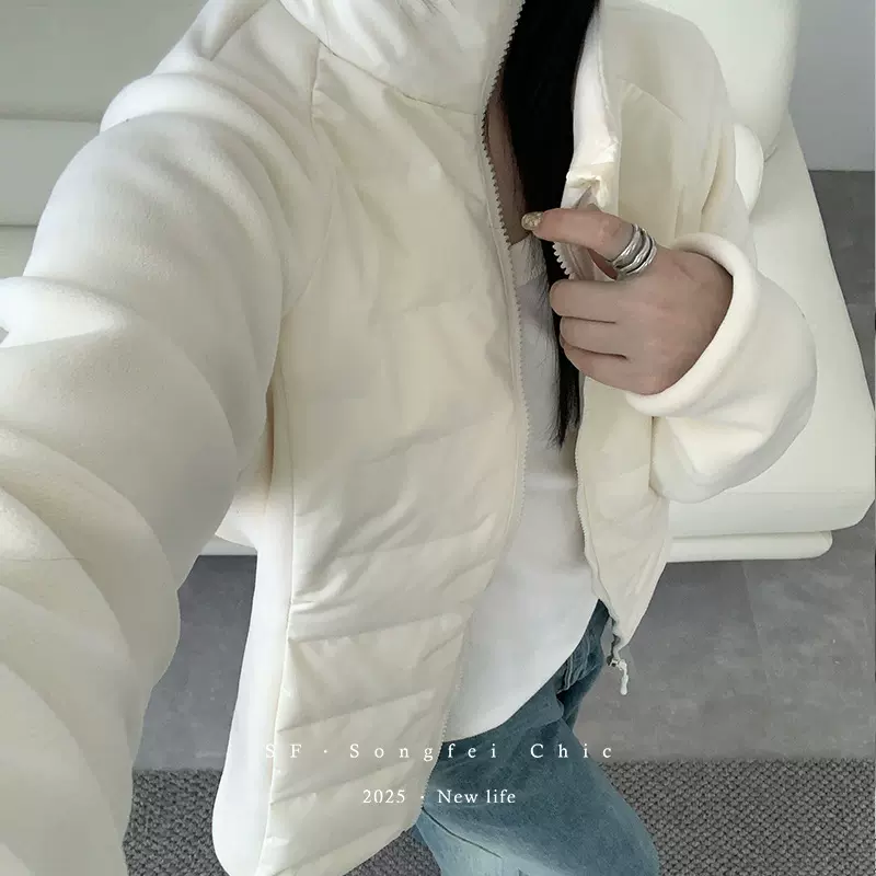 lulu平替小蛮腰拼接羽绒内胆秋冬季时尚感百搭小暖炉女士90绒