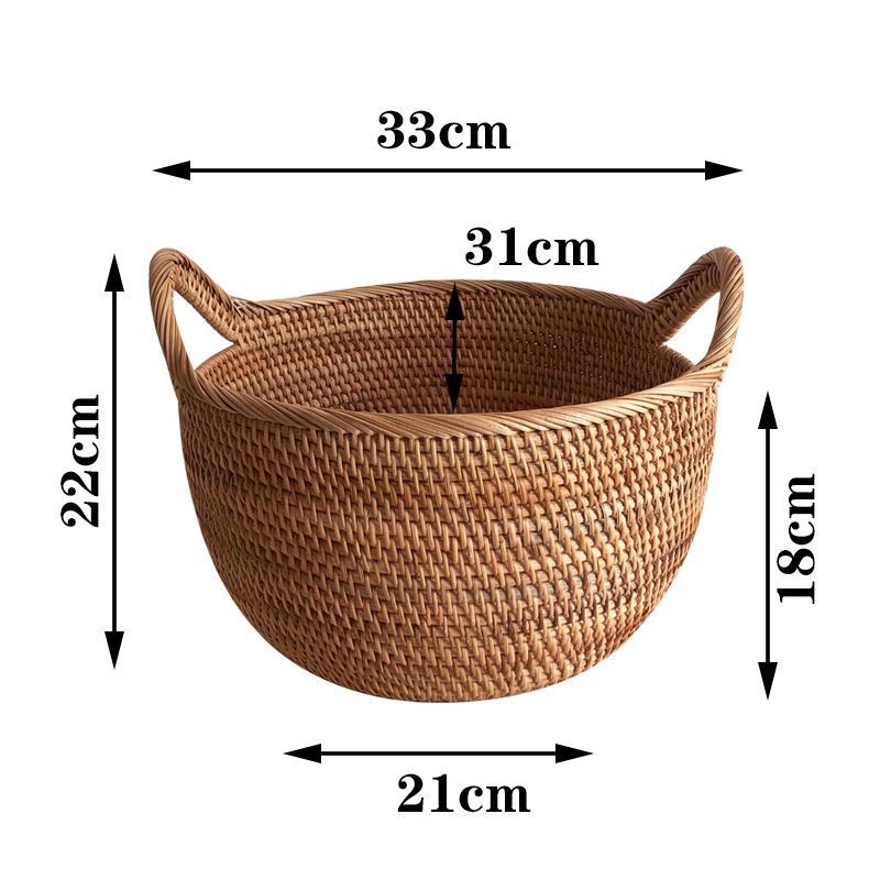 Cestas de almacenamiento de frutas de caña trenzadas vietnamitas canasta de sala de estar casera de bocadillos cestas de dulces creativas canasta de frutas secas caja