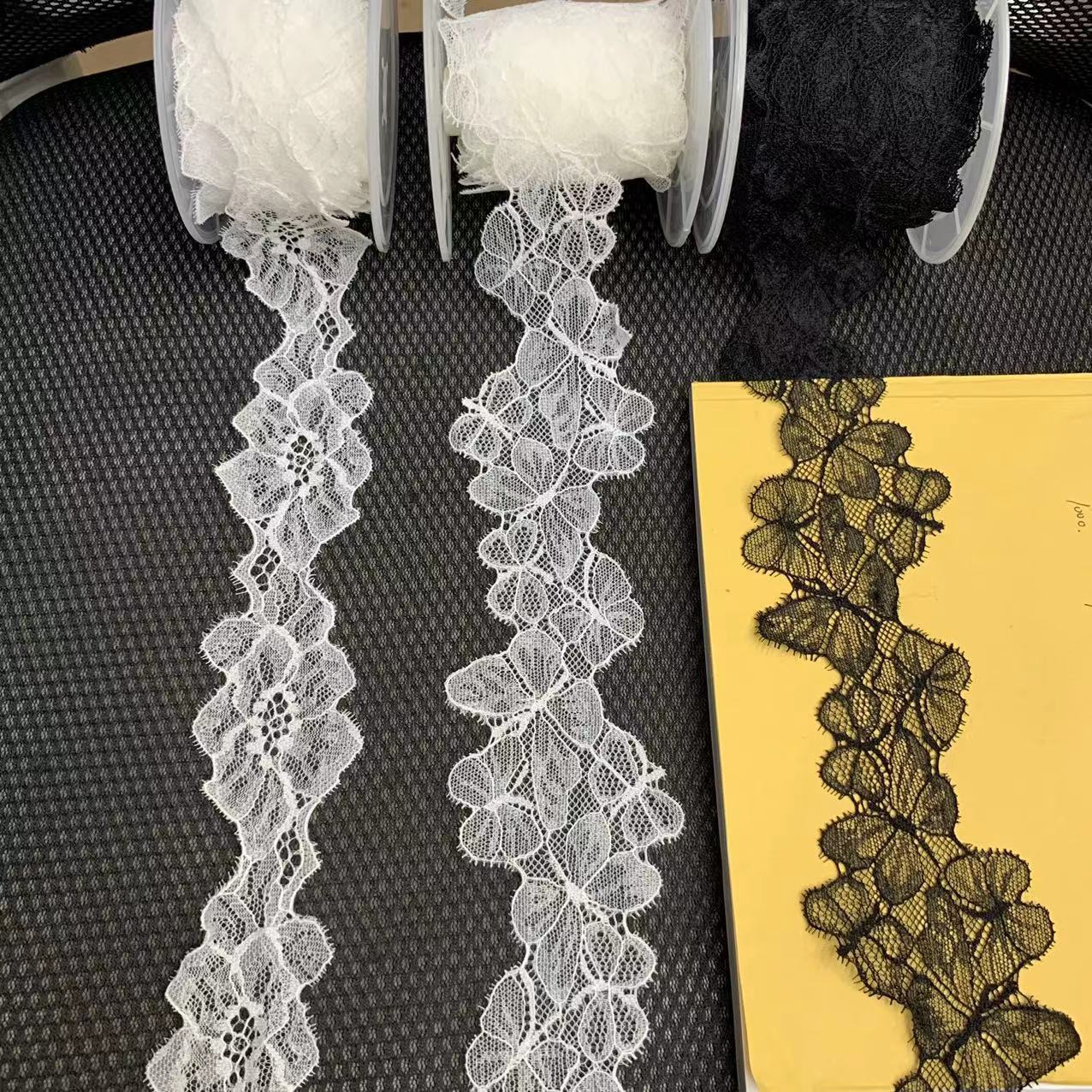 无弹蝴蝶小花边睫毛蕾丝花边服装辅料内衣辅料面料蕾丝