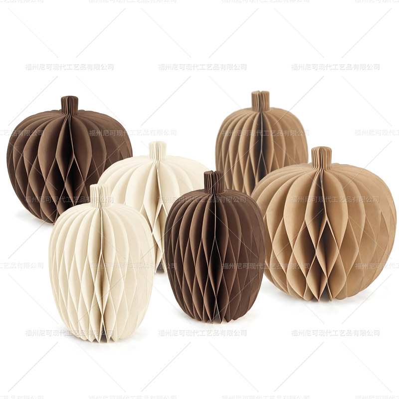 Thanksgiving Pumpkin Honeycomb Ball Decorations Halloween Party Fall Bohemian Theme Table Centerpieces