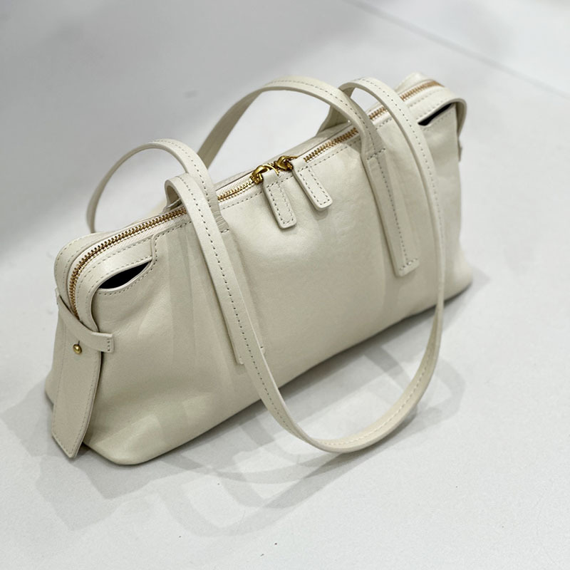 2026 New Genuine Leather Retro Baguette Bag For Women Soft Leather Shoulder Underarm Bag Large Capacity Commuter Tote Handbag