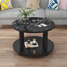 北欧圆形茶几小户型客厅家用边几喝茶桌加轮子可移动阳台简约现代