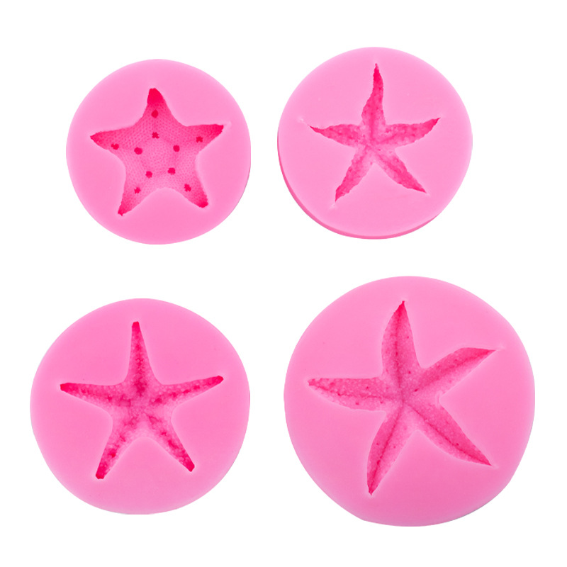Una variedad de estrellas de mar tridimensional molde de silicona para hornear pastel de postre decoración Fondant chocolate ritmo seco molde