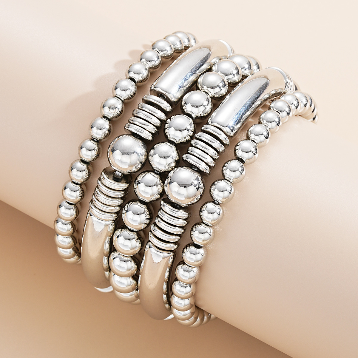 hot-selling CCB round bead bracelet Bohemian style personality stacking elastic bracelet bracelet jewelry_voghion.com