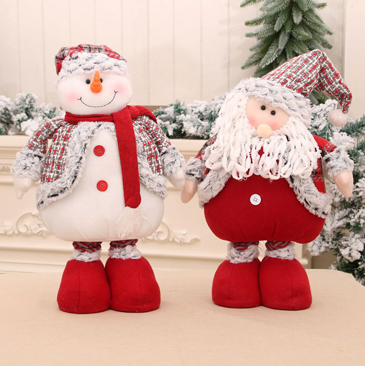 Cross-border New Arrival Large Retractable Standing Santa Claus Doll Christmas Decoration Christmas Gift display picture 5