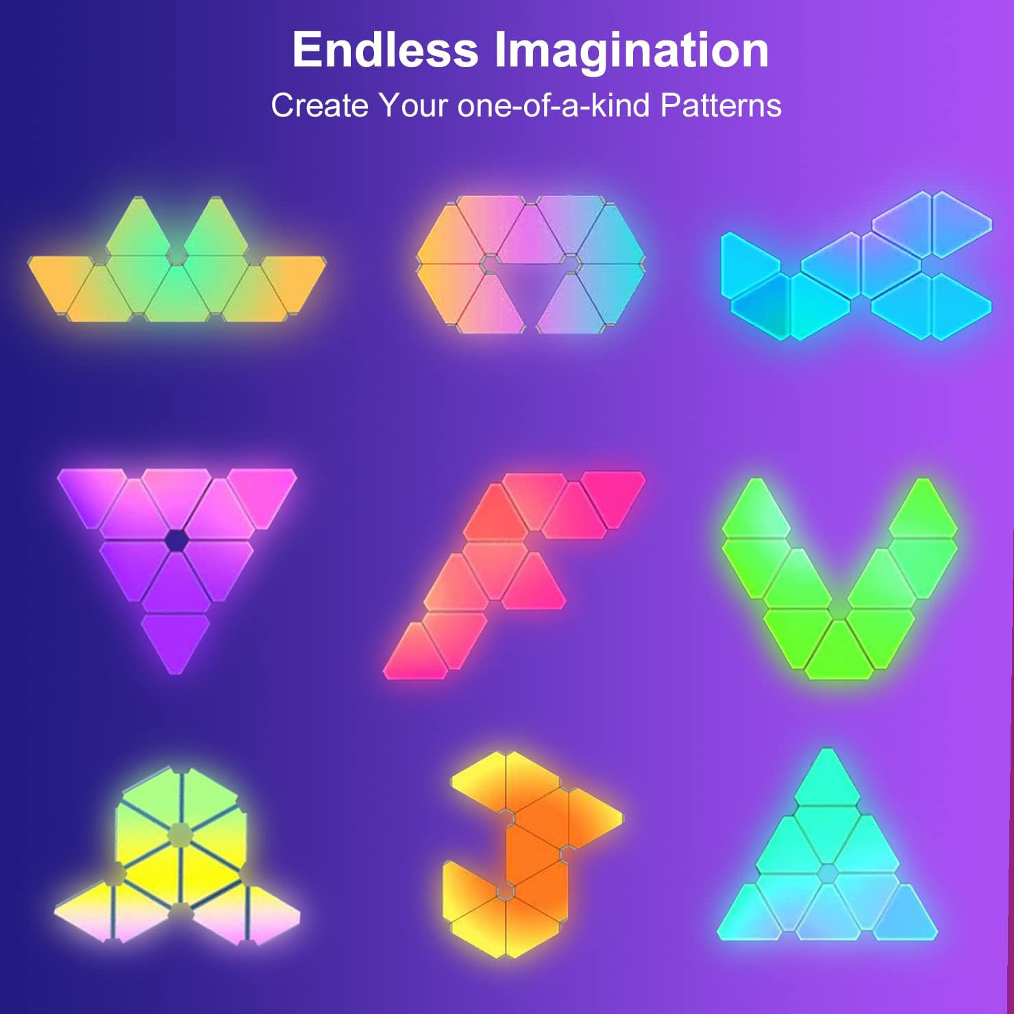 Smart light board, rhythm music, quantum light, triangle light, gaming atmosphere light, wall light, night light_voghion.com